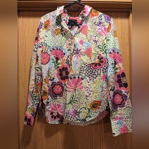 J. Crew Floral pop-over shirt, size 12